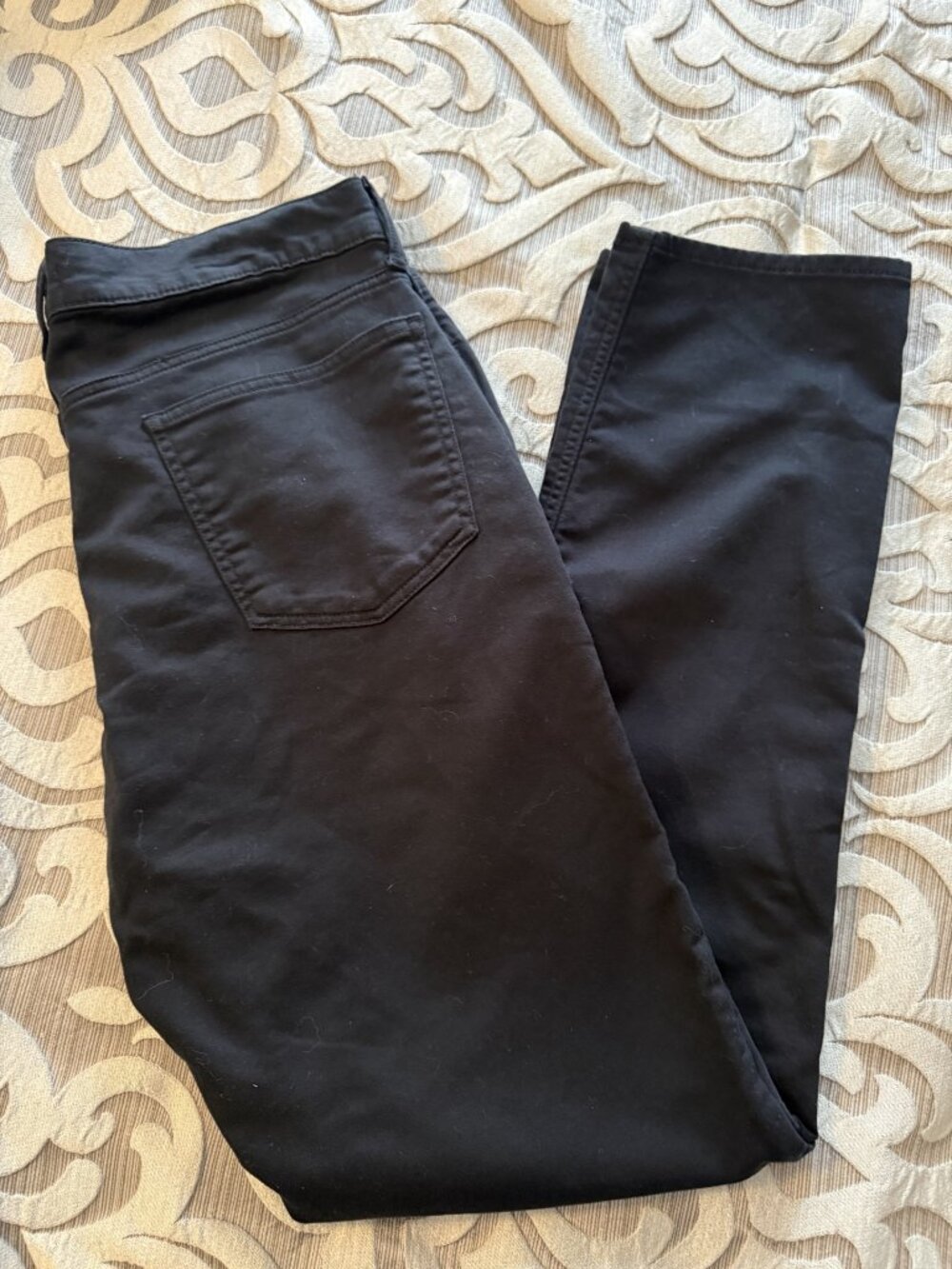 Banana Republic Traveler Men's Pants Flat Front Straight 5-Pocket Black 34x34
